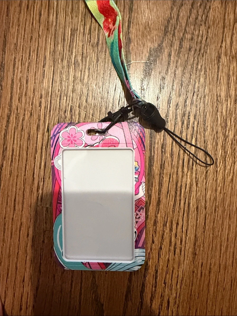 Disney Ariel Mermaid Pink & Teal Lanyard with ID Holder